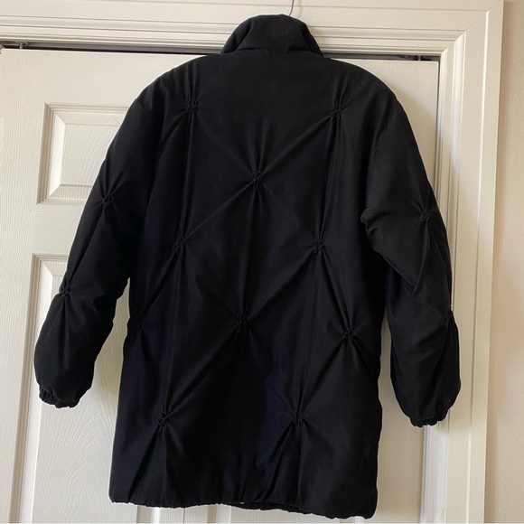EUC Beautiful black puffer jacket. Zip/snap closure. Size S. Measurements below. - Picture 3 of 8